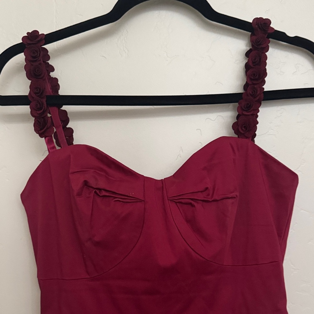 Anthropologie Deep Red Midi Dress - Picture 3 of 10